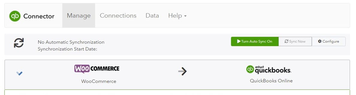 WooCommerce QuickBooks - Manage Connector
